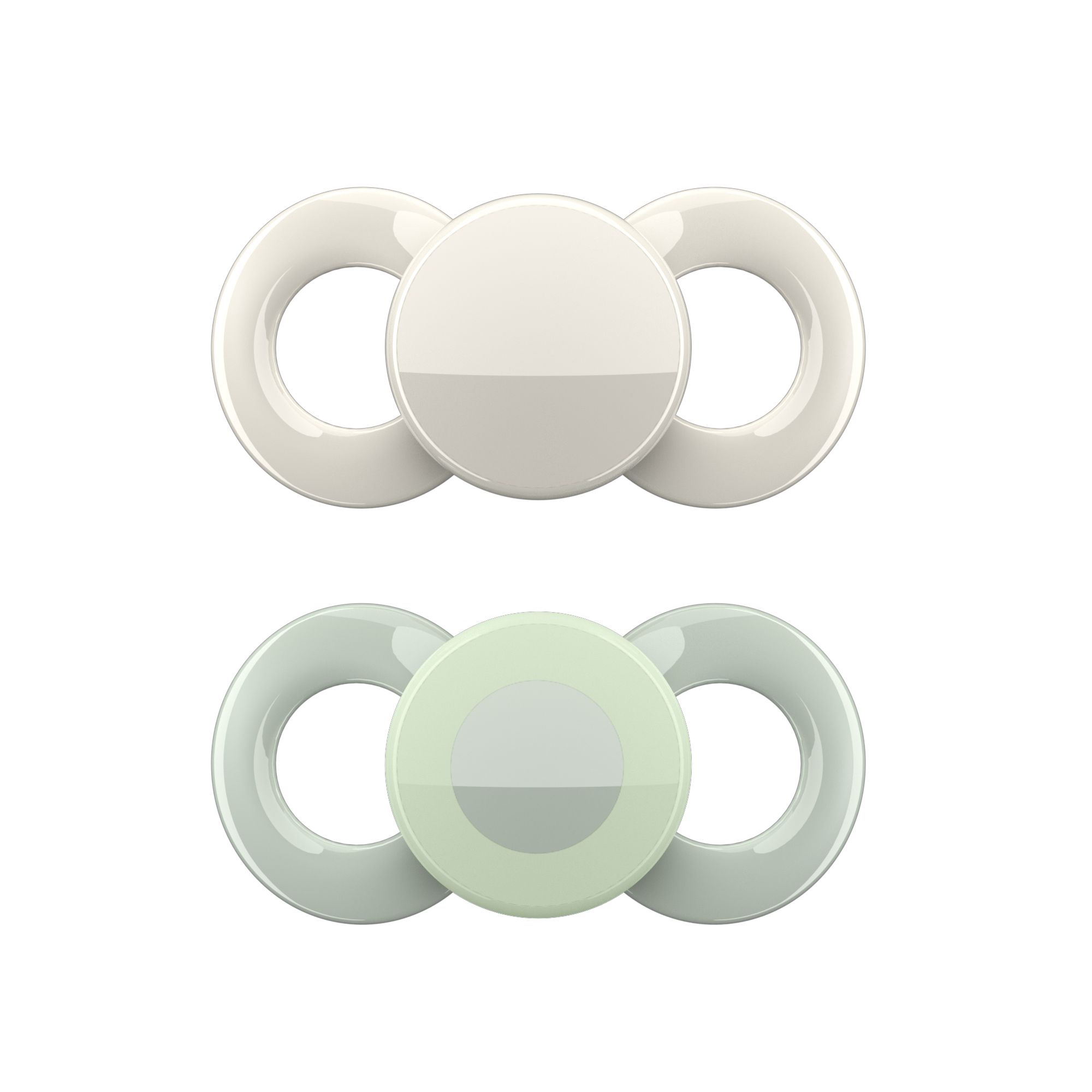 Dentistar day & night pacifier green and beige, set of 2, 0 - 6 months