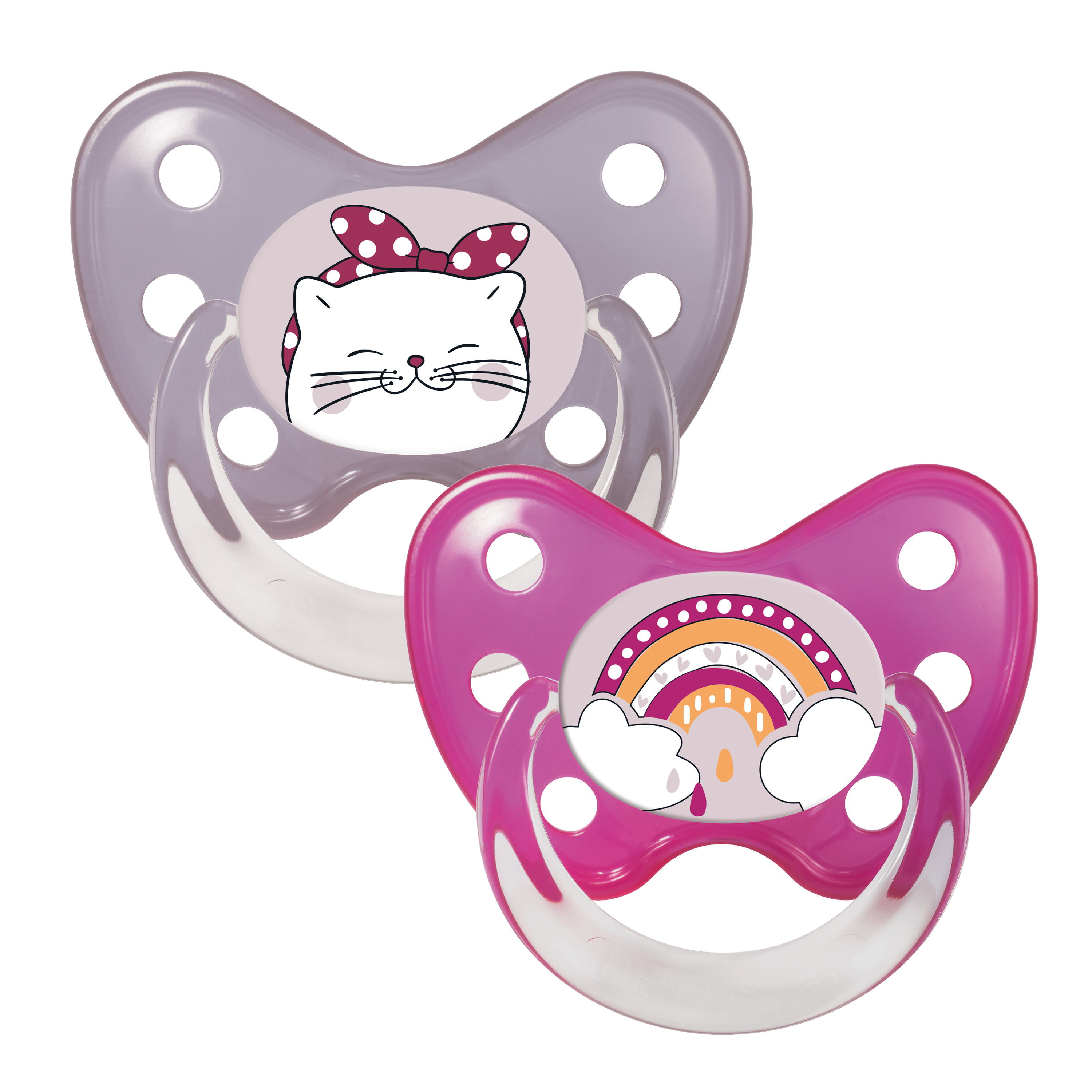 Soother set Cat and Rainbow size 3