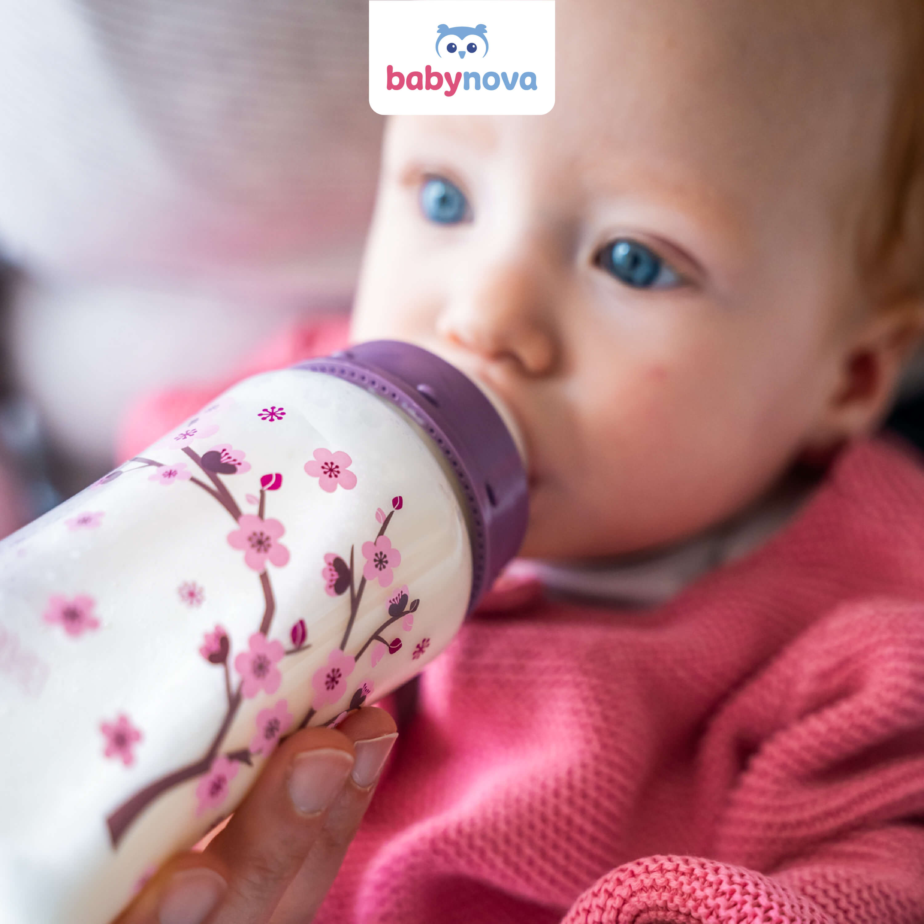 Feeding bottle 300ml wideneck cherry blossom