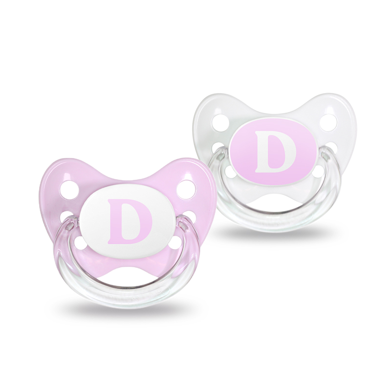 Name pacifier set of 2 with letter D