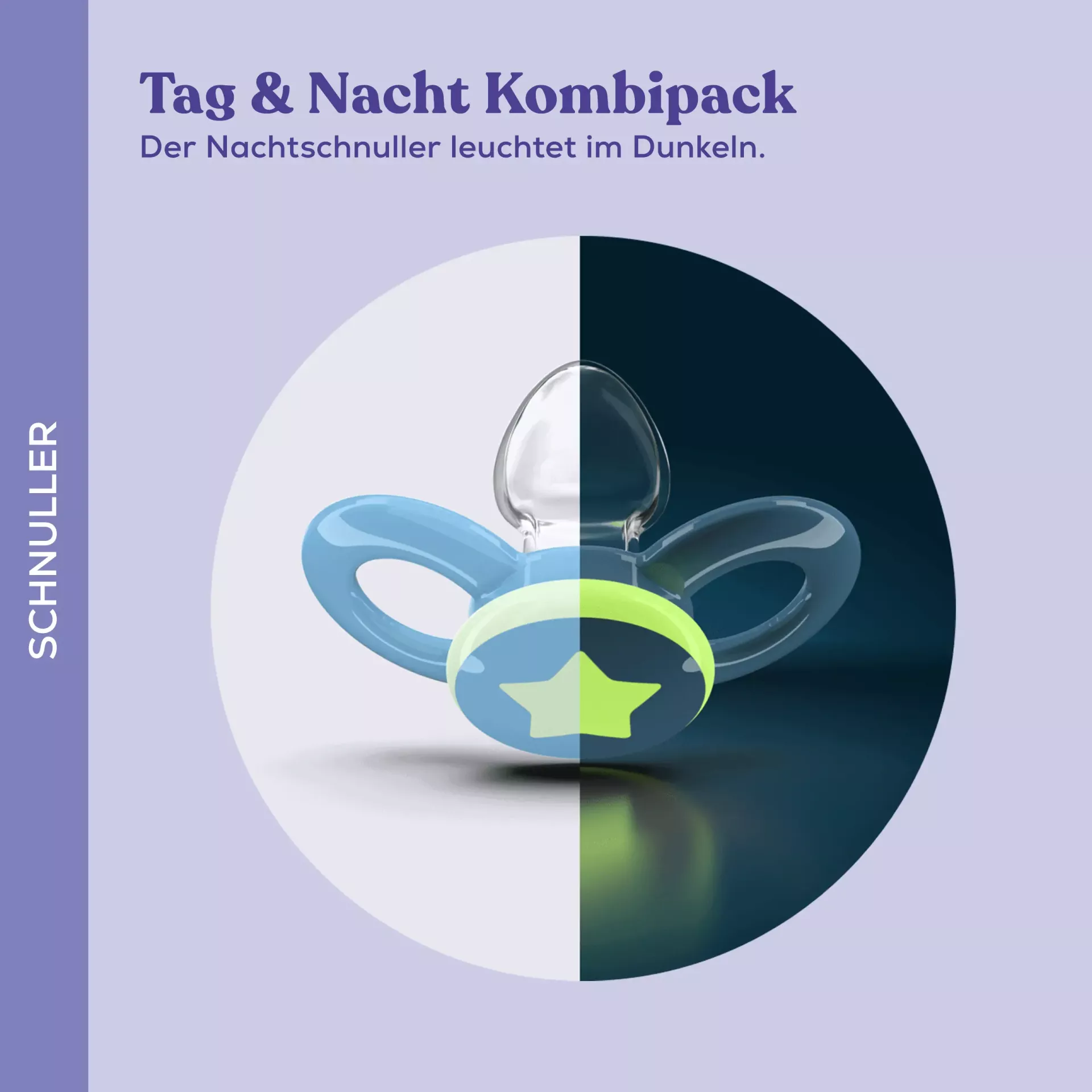 Dentistar Tag & Nacht Schnuller Pink und Herz, 2er Set, +14 Monate Dentistar Tag & Nacht Schnuller Pink und Herz, 2er Set, +14 Monate