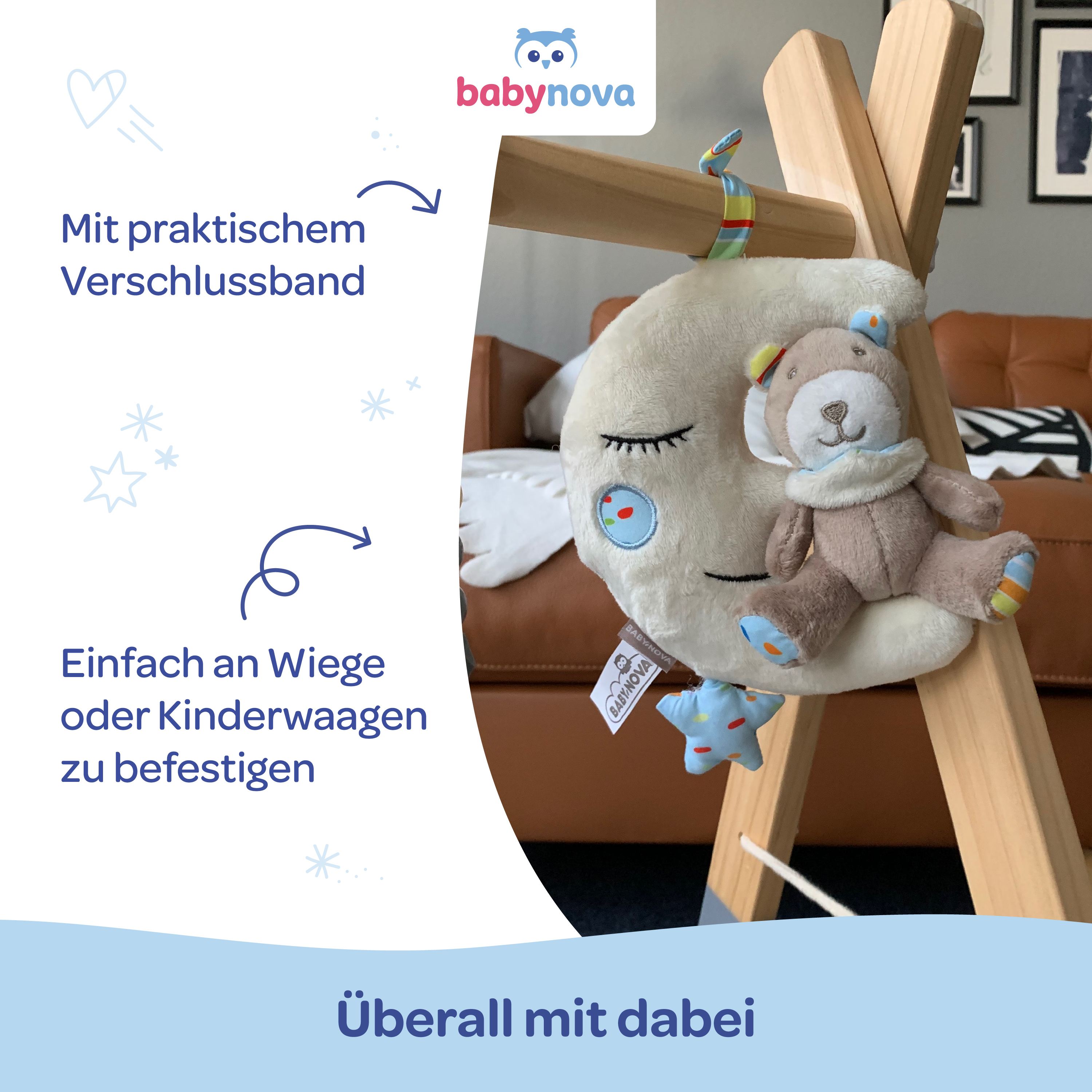Spieluhr Teddy & Mond Brahms Wiegenlied