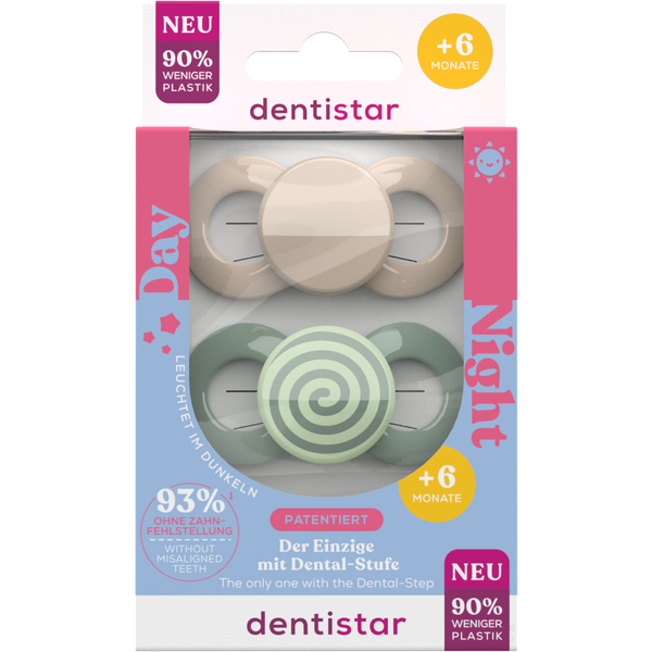 Dentistar Day & Night Soother in Green Size 2 