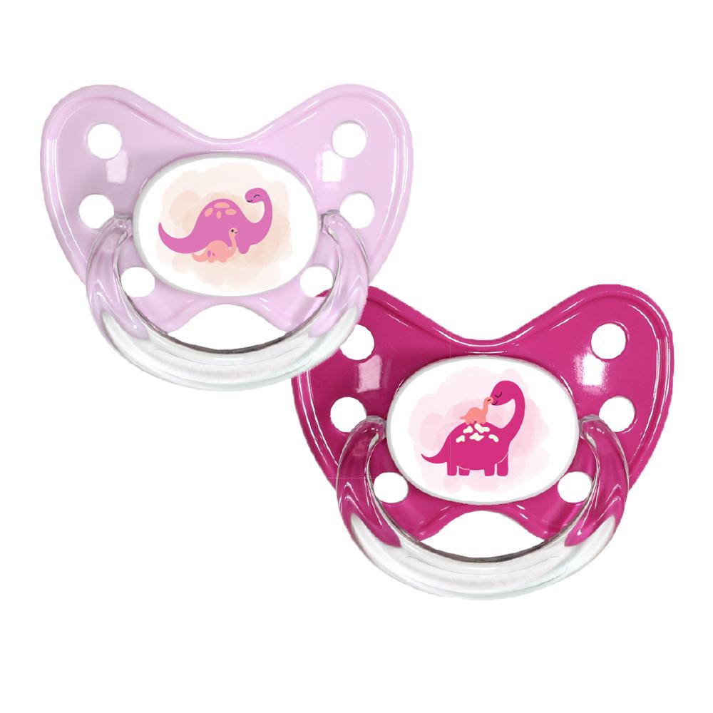 Soother Set Dinosaur Pink & Rose