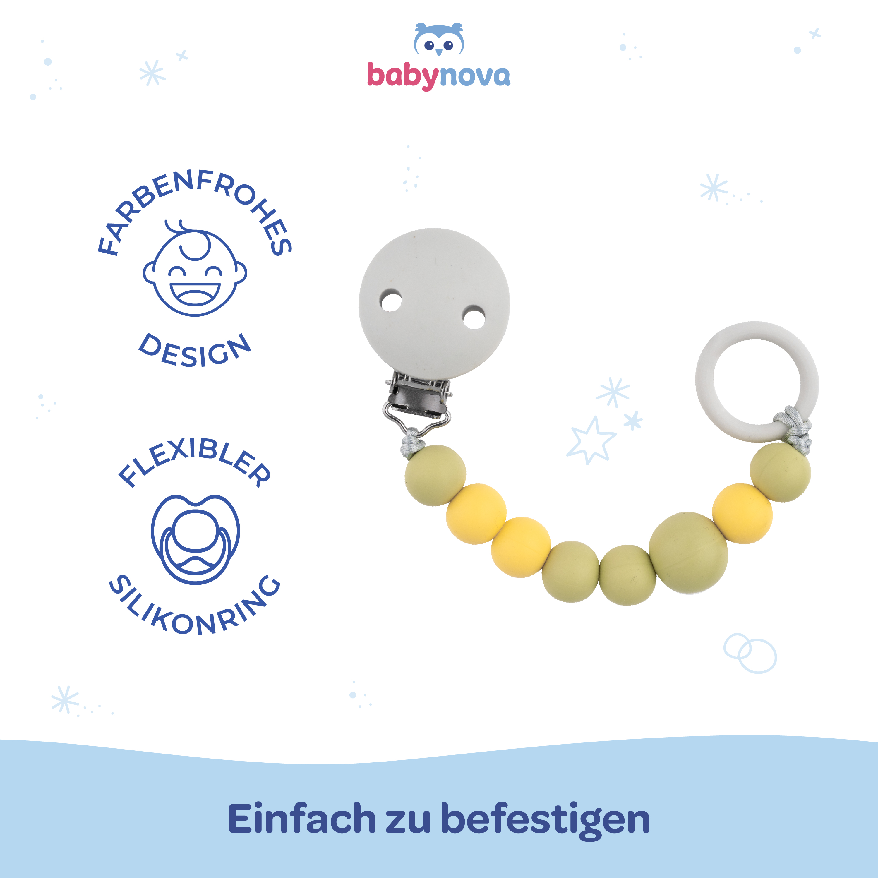 Silicone Soother Chain - Green