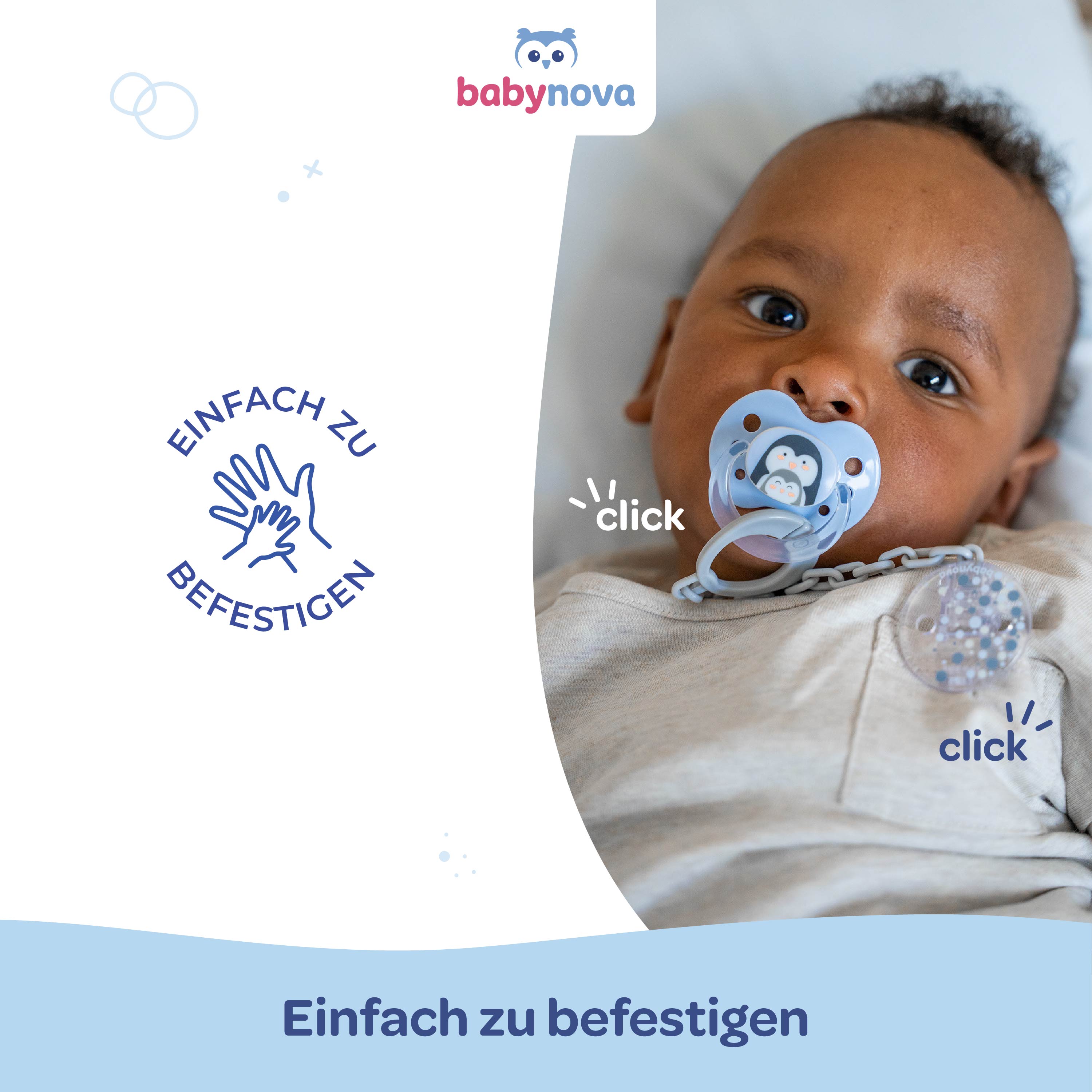 Soother Chain - Blue Stars