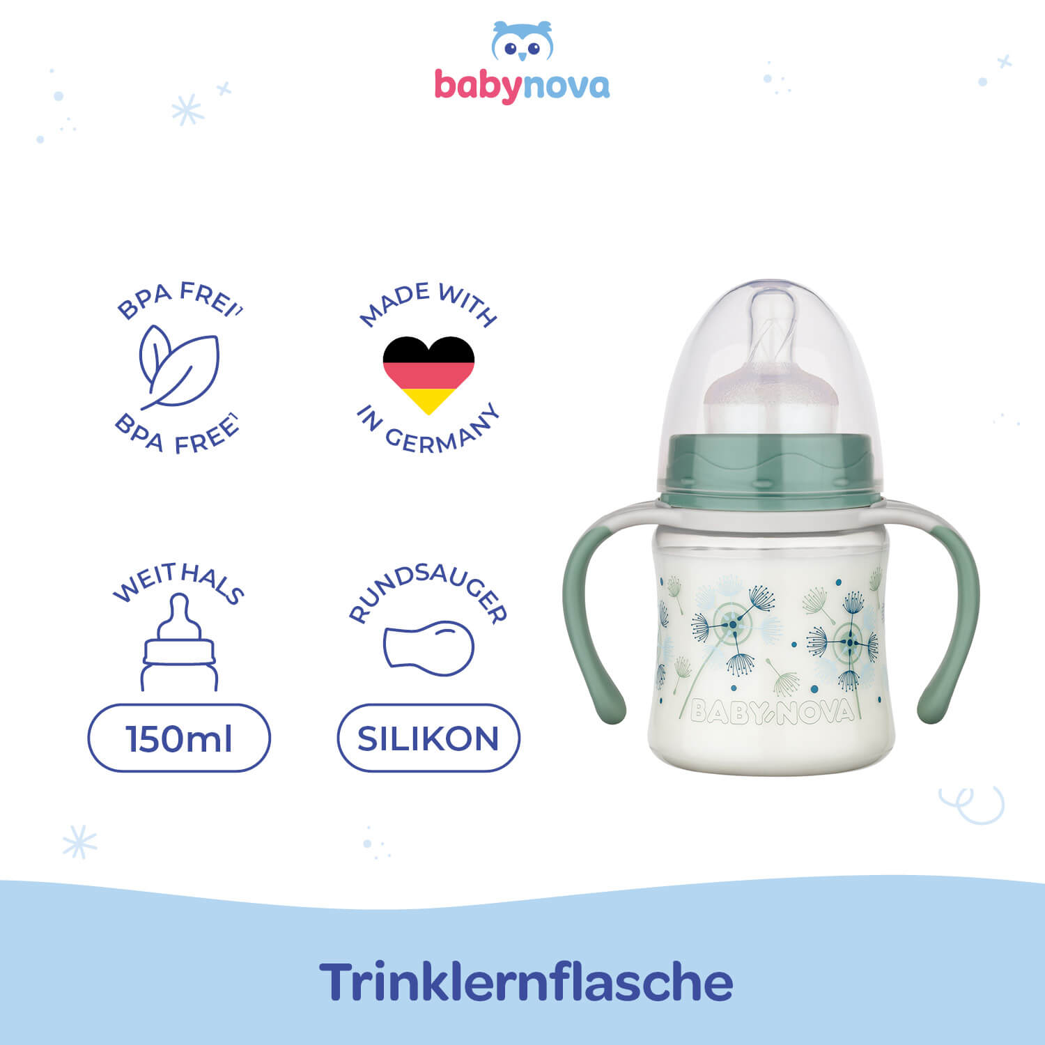 Trainer bottle 150ml wideneck cherry blossom