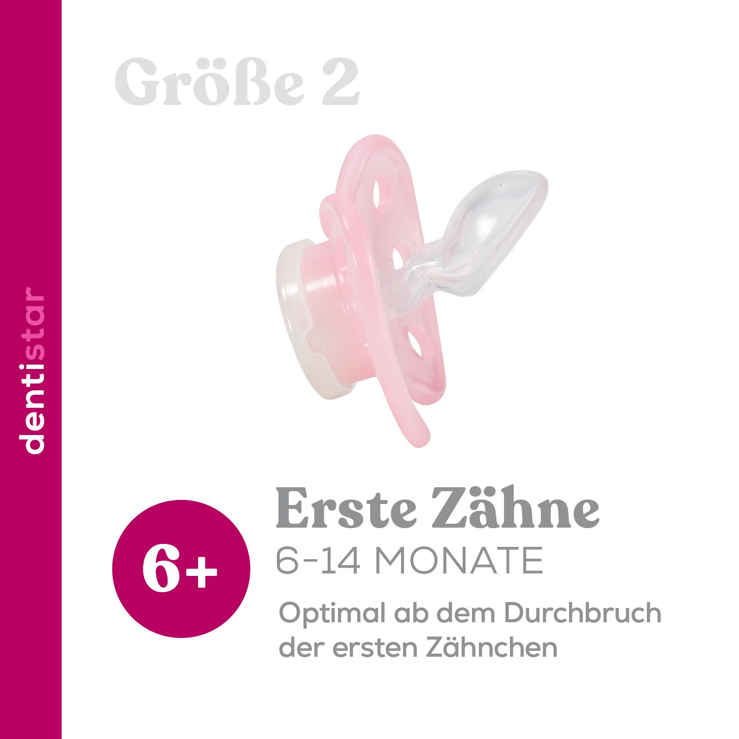 Flat Shield Night Pacifier 1 Pack - Size 2 - Fairy, Pink
